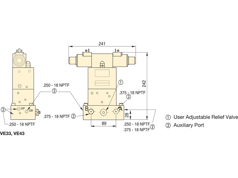 電源ユニット NEC BRAIN UNIT VBU6 EC4 P033-2039 / VMC VE33, Pump Mounted Directional Control Valve, Solenoid, 3-way, 3
